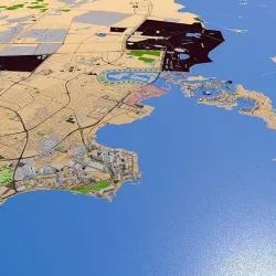 Doha city Qatar 2021 Low-poly 3D model