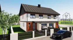double house for two families with garage 3D model