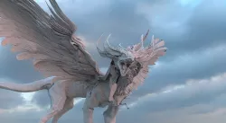 Dragon monster feathered Rough 3D model