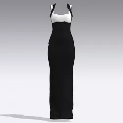 Dress color block long 3D model