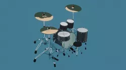 Drums Low-poly 3D model