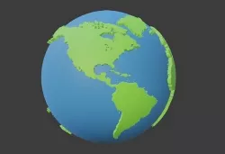 Earth globe Low-poly 3D model