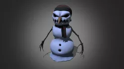Evil snowman Low-poly 3D model