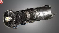 F100 - PW - 220 Turbofan Engine - Cutaway 3D model