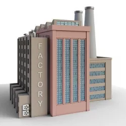 Factory Low-poly 3D model