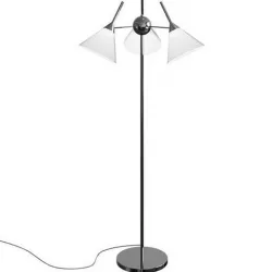 Floor lamp with three cone-shaped glass shades 3D model