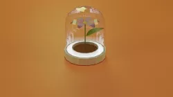 Flower In Glass Container Low-poly 3D model
