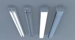 Fluorescent Ceiling Lights - Double Low-poly 3D model