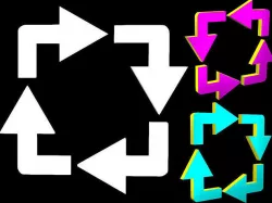Four rotating arrows square Low-poly 3D model