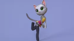 Furry cat basemesh character Low-poly 3D model