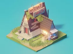 gf-mystery-shack low poly model render in blender Low-poly 3D model