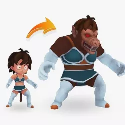 Gine transforming into Oozaru Low-poly 3D model