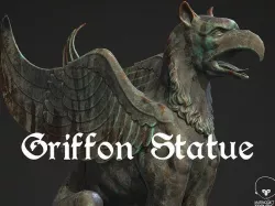 Griffon Statue Low-poly 3D model