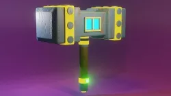 hammer with long and thick head Low-poly 3D model
