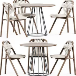 Illa Table by Bivaq and Dining Chair 01 C by Very Wood 3D model