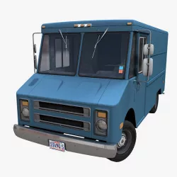 Industrial Step Van Low-poly 3D model