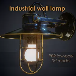 INDUSTRIAL WALL LAMP PBR  Low-poly 3D model