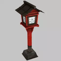 Japanese shrine lighting 3D model