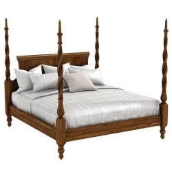 King Size Mahogany Plantation Poster Bed by Leighton Hall 3D model