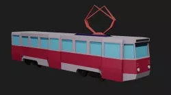 KTM - 5 Russian tram animated  Low-poly 3D model