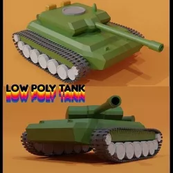 low poly tank  Low-poly 3D model