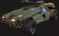 LOWPOLY MILITARY FORTEX LIGHT TRANSPORT ARMED VEHICLE Low-poly 3D model