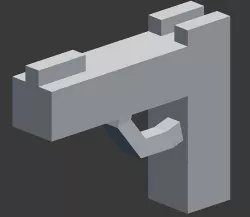 lowpoly simple gun  Low-poly 3D model