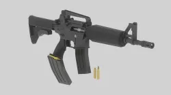 M4 Commando Detailed Low-Poly Low-poly 3D model