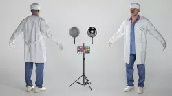 Male young medical doctor in A-pose 321 Low-poly 3D model