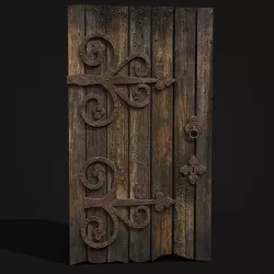Medieval Fantasy Door Low-poly 3D model