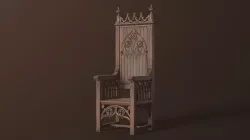 Medieval Throne PBR Game Ready Low-poly 3D model