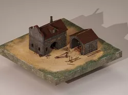 Medieval Workshop Level 1 Low-poly 3D model