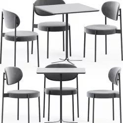 Metal Table Atal by Alki and Series 430 Chair by Verner 3D model