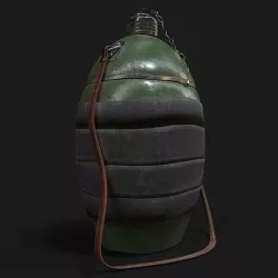 military flask Low-poly 3D model