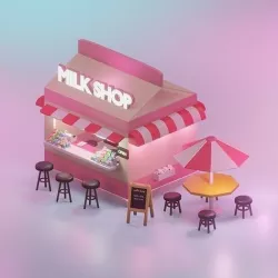 Milk Shop 01 3D model