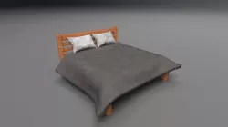 Modern Bed - Low and High Poly Low-poly 3D model