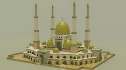 Mosque gold lowpoly 3D model