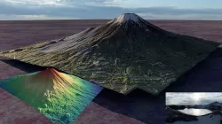 Mount Fuji Landscape plus Digital Elevation Model 3D model