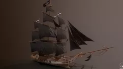 Ocean Brig Low-poly 3D model
