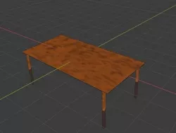 Old Dirty Wooden Table Low-poly 3D model