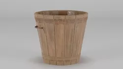 Old Wooden Bucket 30x30x28 Low-poly 3D model