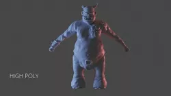 Orc Low-Poly and High-Poly with Clothes Low-poly 3D model