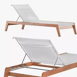 PACIFIC STACKING SUNLOUNGE TEAK NATURAL 3D model
