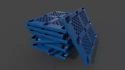 Pallet stack of plastic pallets 3D model