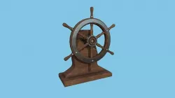 Pirate Ship Wheel 01 - Dark Wood- Helm Interior Parts Low-poly 3D model