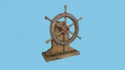 Pirate Ship Wheel 03 - Destroyed Rust - Helm Interior Parts Low-poly 3D model