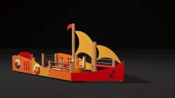 playground boat sandbox 3D model