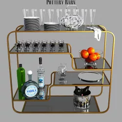 Pottery barn Big Daddys Antiques Bar Console 3D model