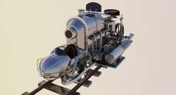 Rail Motorcycle Steampunk 3D model