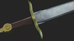 Realistic  Sword - Steel and Gold Low-poly 3D model